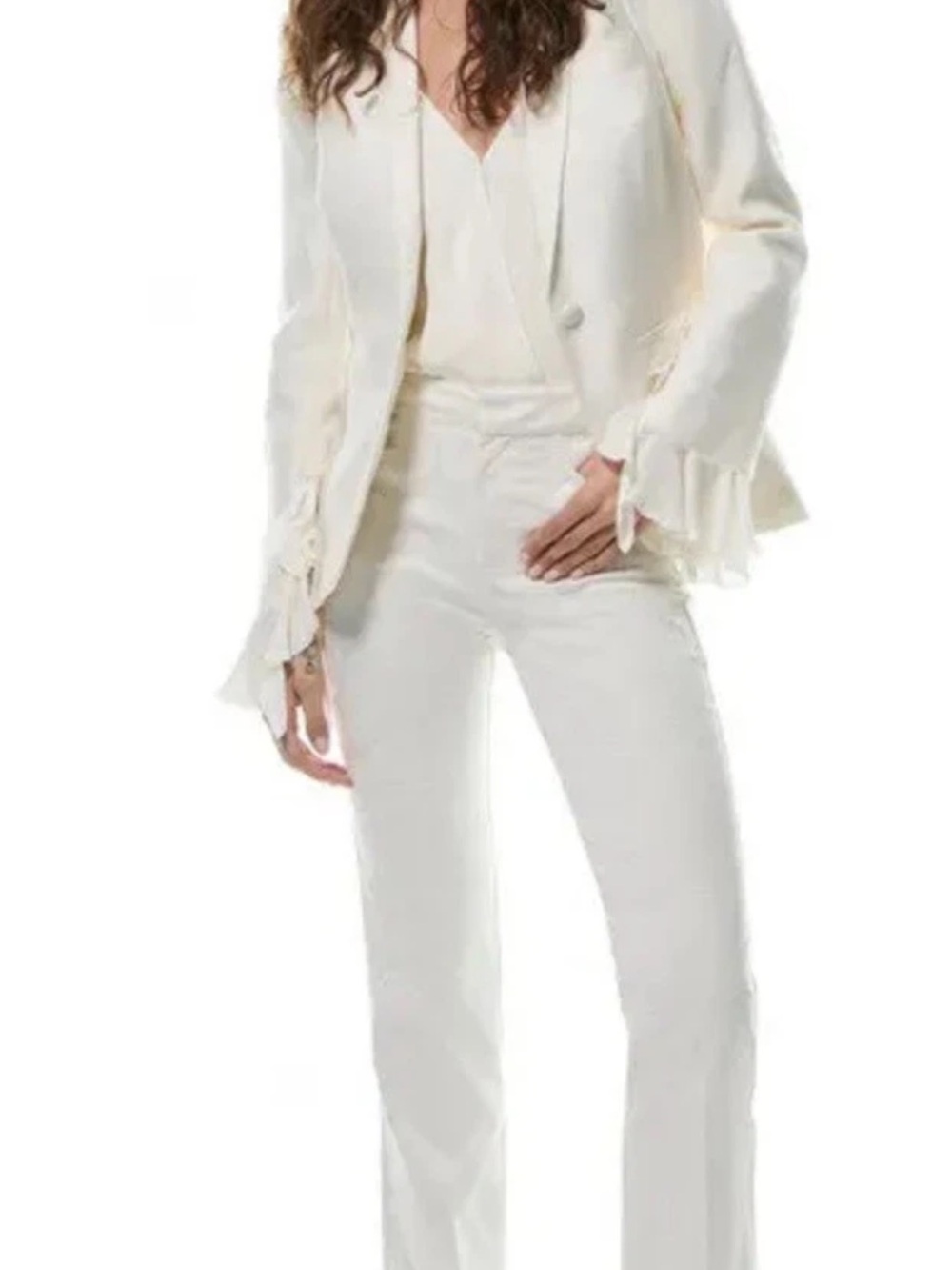 Paige Naomi Women’s Bootcut Trouser 31 X 34.5  Limited Edition Jacquard Ivory